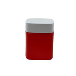 CannaSundries Child Resistant Square Jars Red White